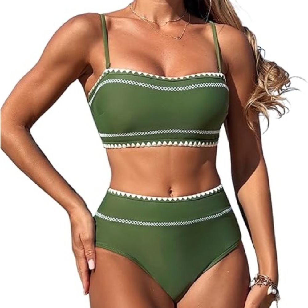 Green High-Waisted Bikini Bottom